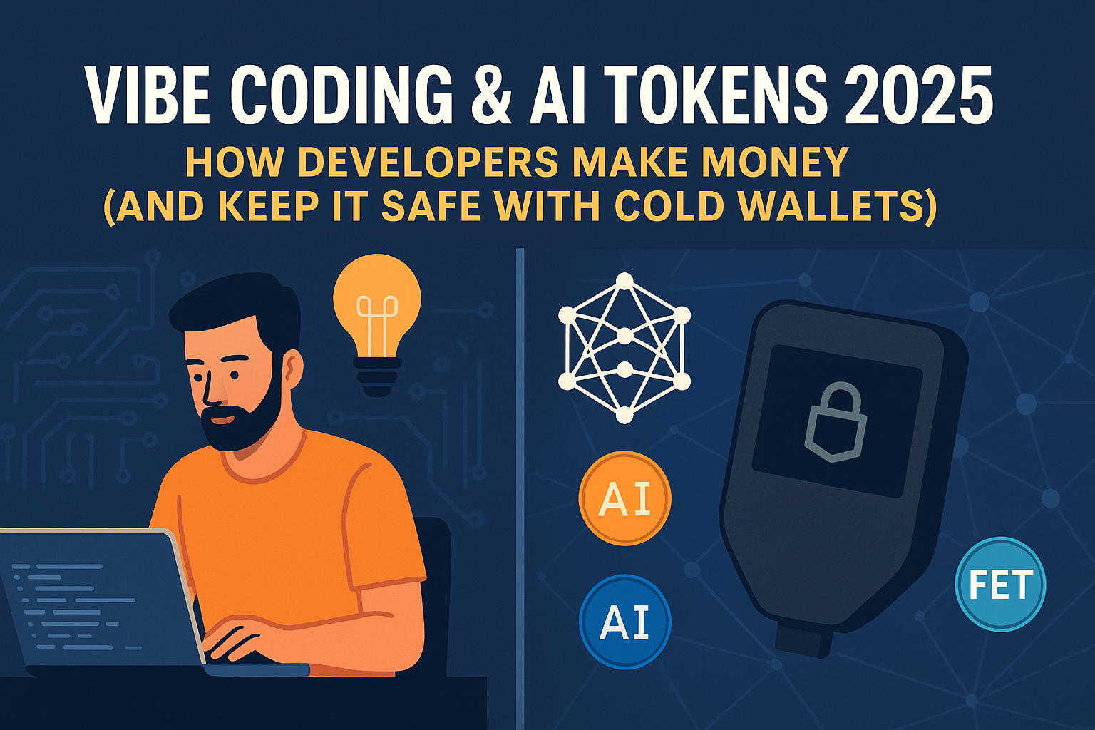 Vibe Coding & AI Tokens 2025: How Developers Make Money (and Keep It Safe with Cold Wallets)